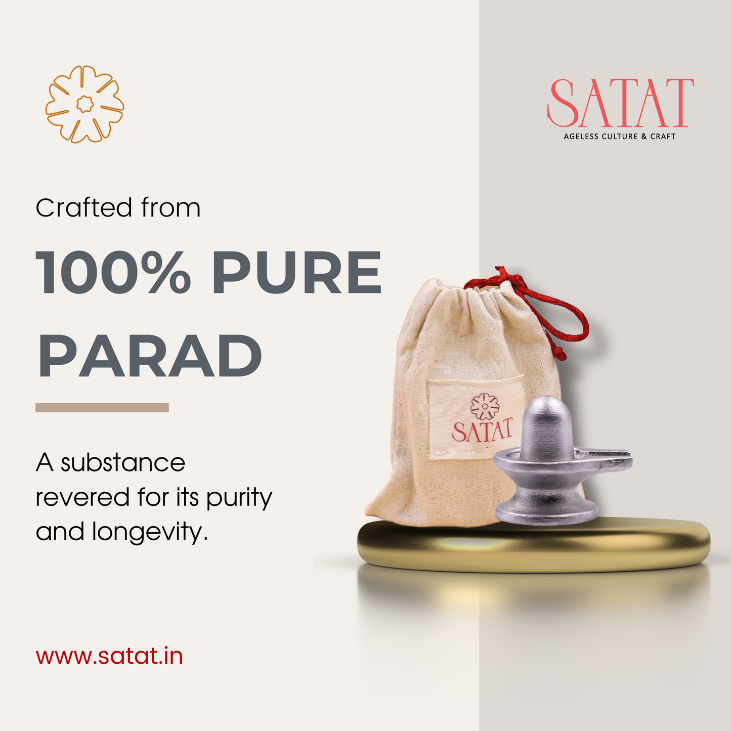 100% Pure Parad Shivling (50g) | Sacred Mercury Shivling for Abhishekam & Daily Puja