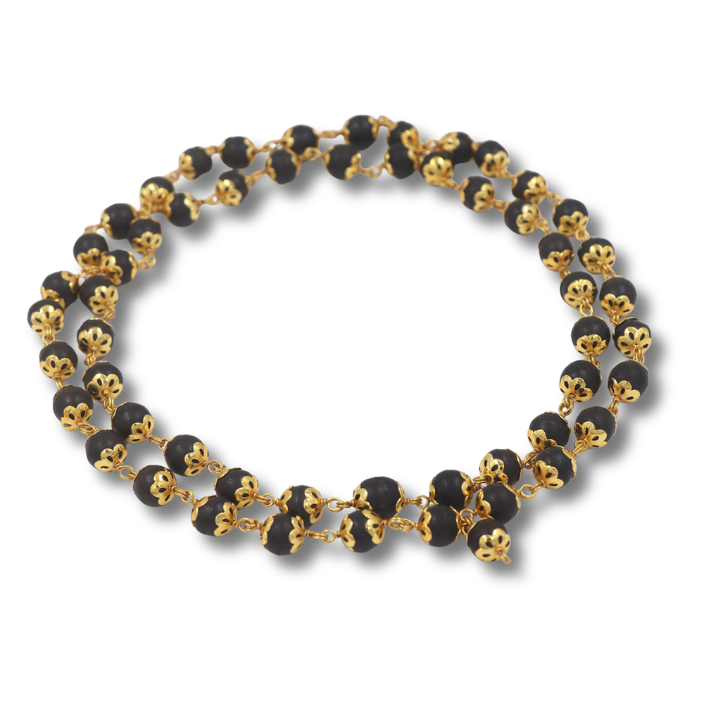 Karungali Malai Original Ebony Wood Necklace for Men & Women | 8mm beads | Government Certified