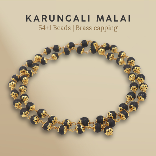 Karungali Malai 54 Beads – Brass Capped & Govt-Certified | 8mm Beads