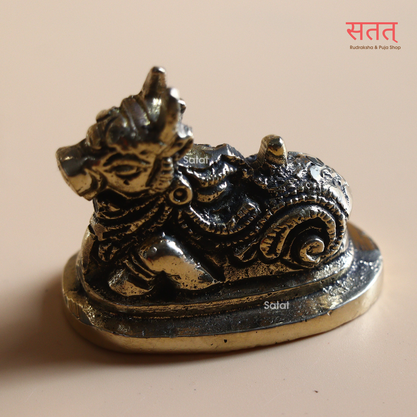 Narmadeshwar Shivling - Holy Brass Worship Set with Argha, Trishul, Galantika, Naag & Nandi (6 inches)| For Shiv Puja at Home | Shivling Height: 2.5 inches | SAVAN Special