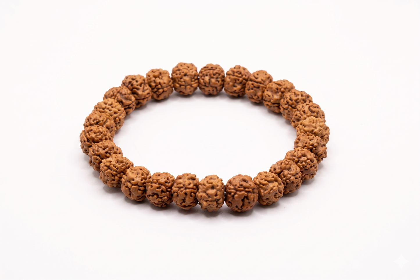 Original Indonesian 5 Mukhi Rudraksha Bracelet for Men & Women | 8mm Natural Rudraksha Beads | Stretchable Comfortable Fit | Everyday Wear Accessory