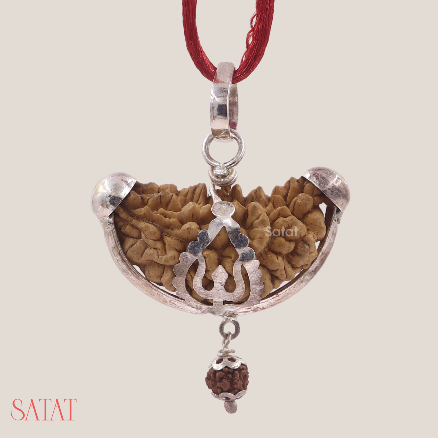 SATAT One Face Ek Mukhi Rudraksha Pendant | Indian Origin | Pure Silver Cap | Certified from an ISO-recognised Lab