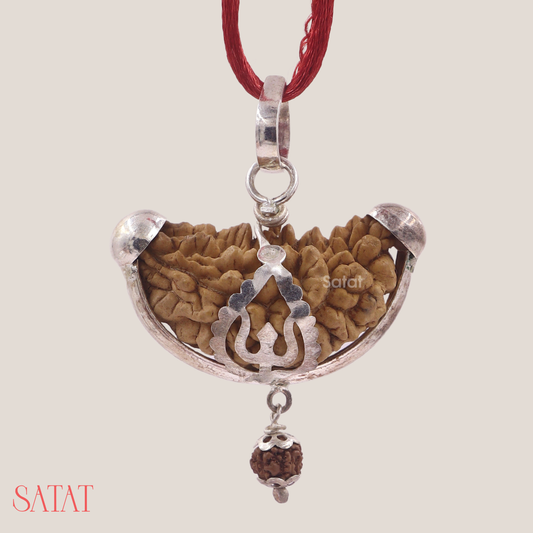 SATAT One Face Ek Mukhi Rudraksha Pendant | Indian Origin | Pure Silver Cap | Certified from an ISO-recognised Lab