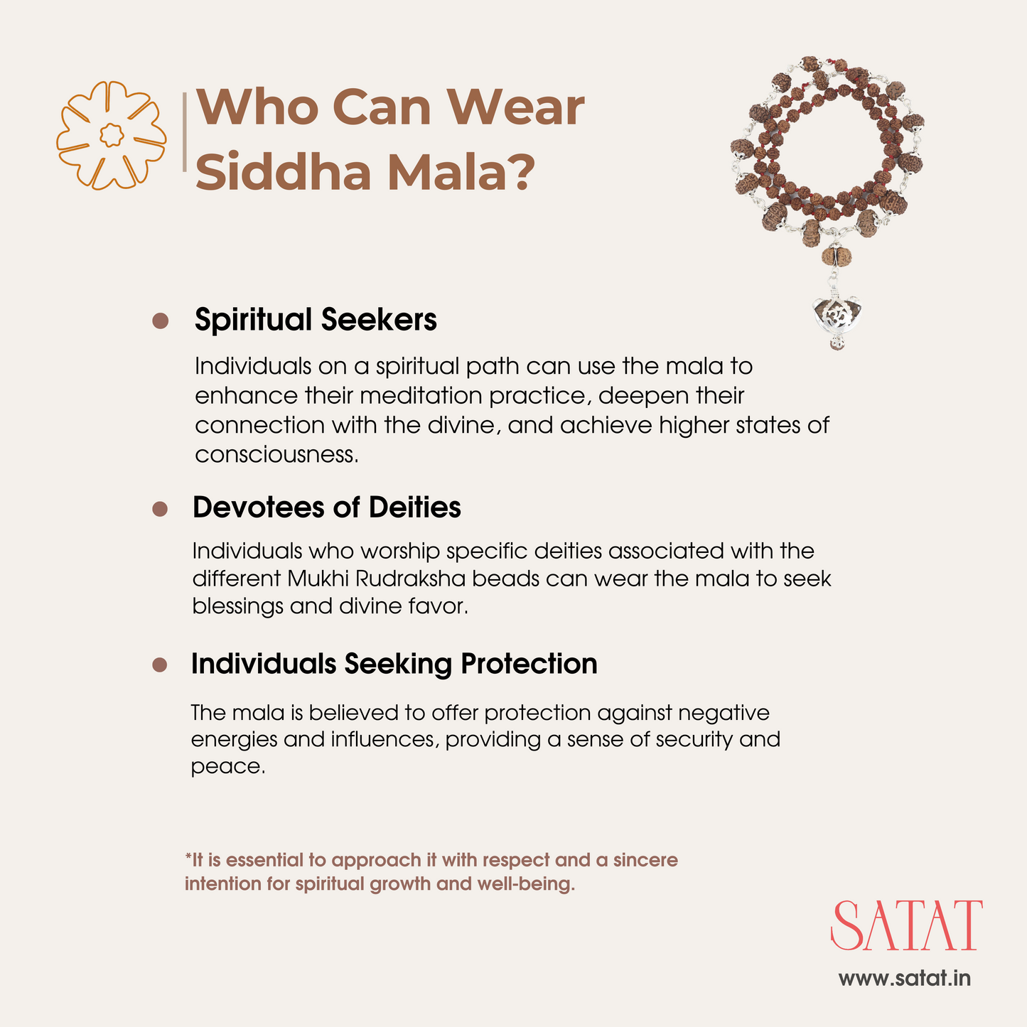 SATAT Siddha Rudraksha Mala | 1-14 Mukhi Beads | Pure Silver Cap | Certified by ISO-recognised Lab