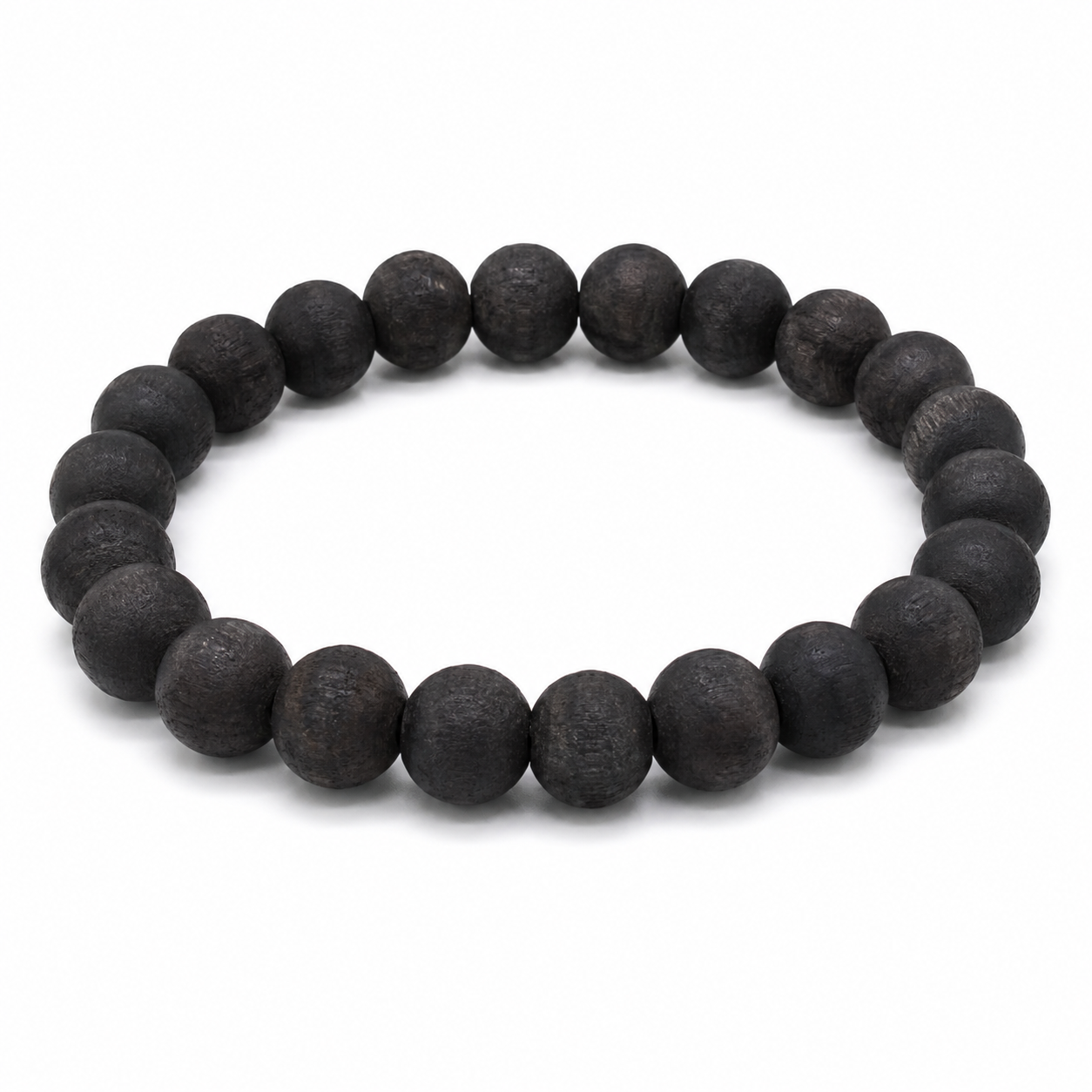 Karungali Wood Bracelet for Men & Women | Original Ebony Wood 8mm Beads | Stretchable Wrist Band | Lightweight Everyday Fashion Accessory