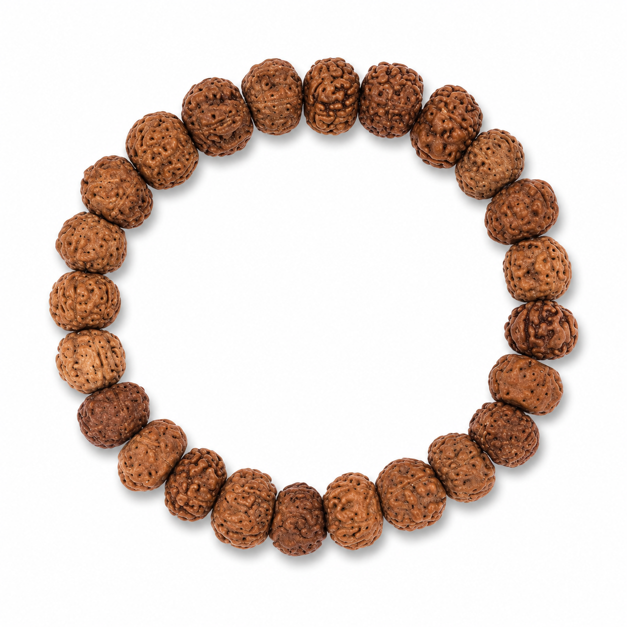 Original Indonesian 5 Mukhi Rudraksha Bracelet for Men & Women | 8mm Natural Rudraksha Beads | Stretchable Comfortable Fit | Everyday Wear Accessory