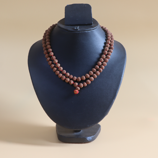 Pathri Rudraksha Chikna Mala 108+1 Beads | 7.5 mm