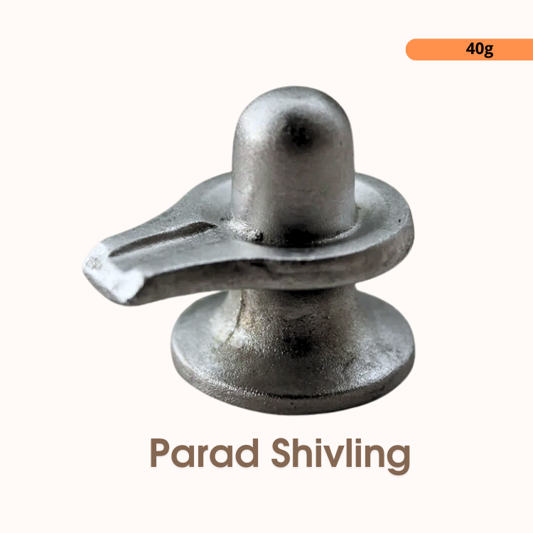 100% Pure Parad Shivling (40g) | Sacred Mercury Shivling for Abhishekam & Daily Puja