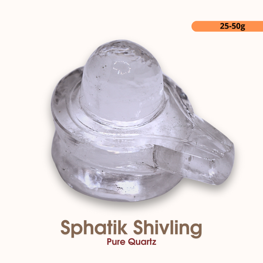 Pure Sphatik Shivling 25-50g | Natural Quartz Shivling | For Peace, Prosperity & Devotion | By Satat