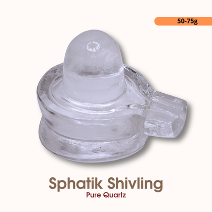 Pure Sphatik Shivling 75-100g | Natural Quartz Shivling | For Peace, Prosperity & Devotion | By Satat