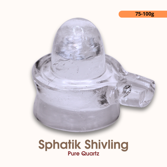 Pure Sphatik Shivling 75-100g | Natural Quartz Shivling | For Peace, Prosperity & Devotion | By Satat