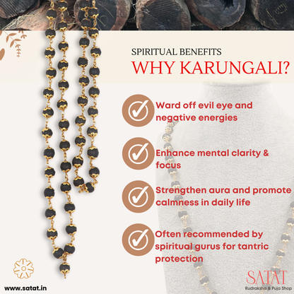 Karungali Malai 54 Beads – Brass Capped & Govt-Certified | 8mm Beads