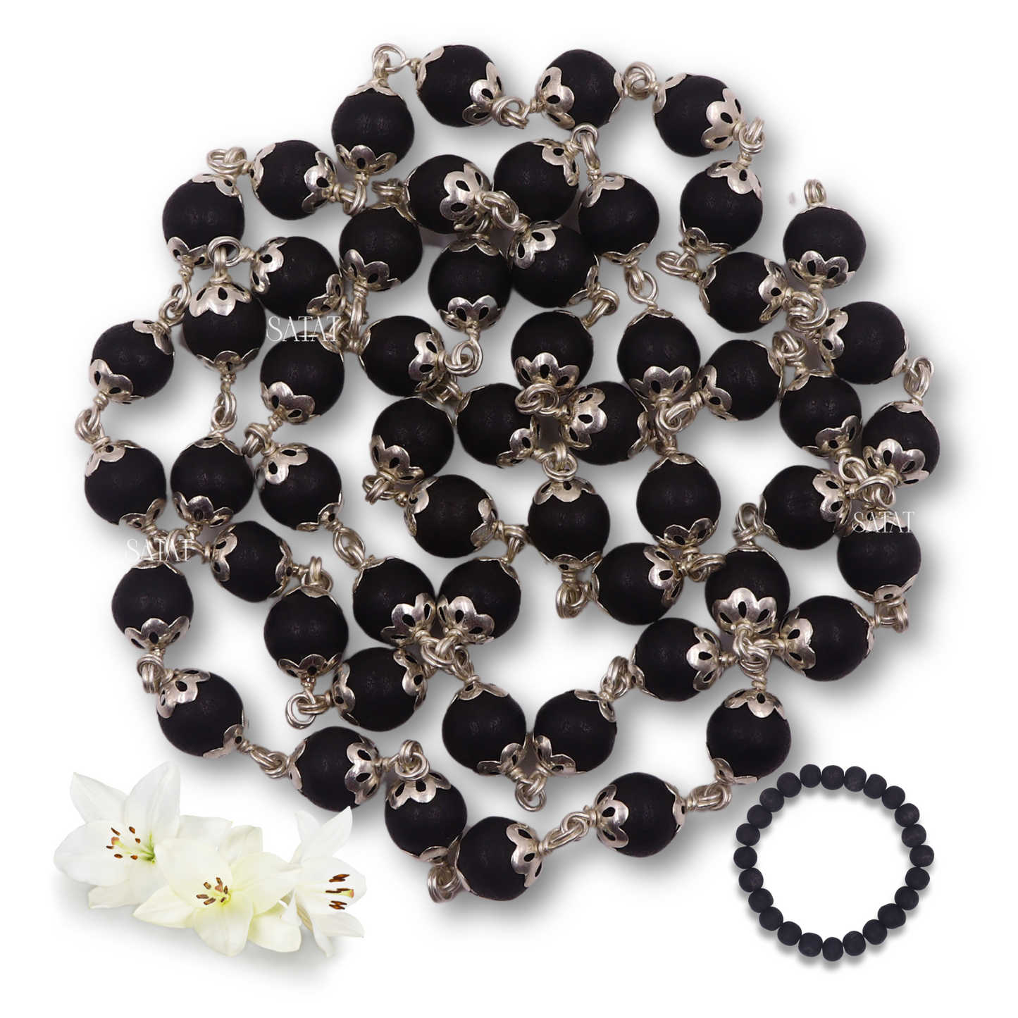 Karungali Malai Original Ebony Wood Necklace for Men & Women | 8mm beads | Government Certified