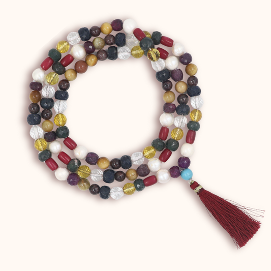 Satat Navgrah Navratna Mala – Authentic Navgraha Gem Beads Mala