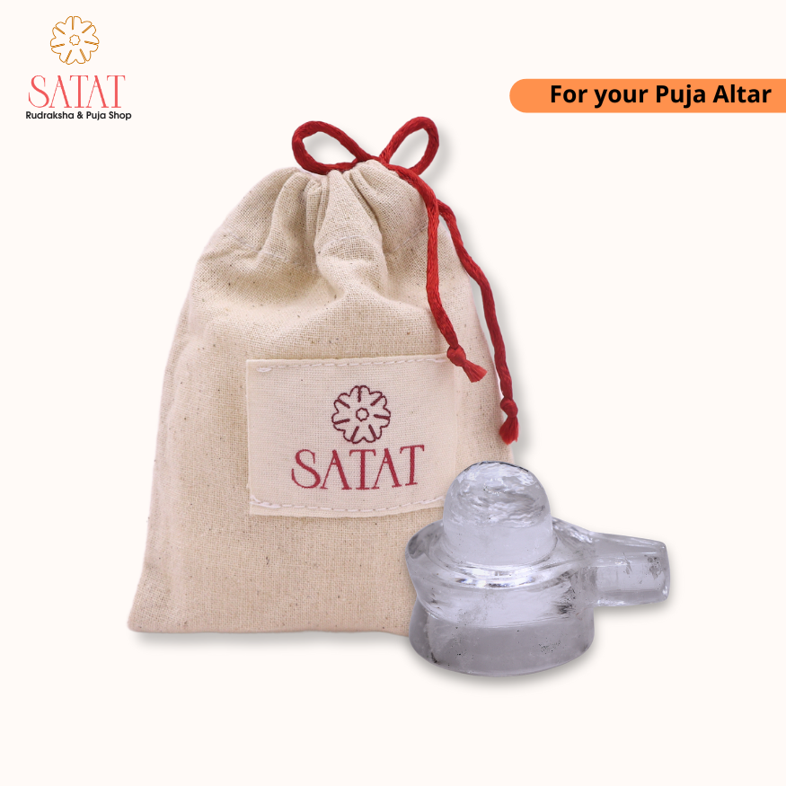 Pure Sphatik Shivling 75-100g | Natural Quartz Shivling | For Peace, Prosperity & Devotion | By Satat