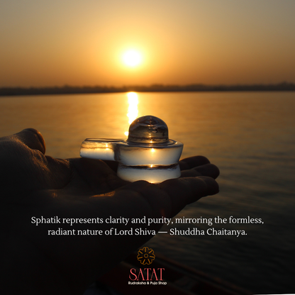 Pure Sphatik Shivling 75-100g | Natural Quartz Shivling | For Peace, Prosperity & Devotion | By Satat