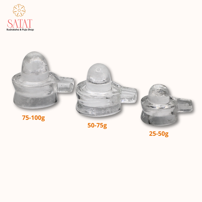 Pure Sphatik Shivling 75-100g | Natural Quartz Shivling | For Peace, Prosperity & Devotion | By Satat
