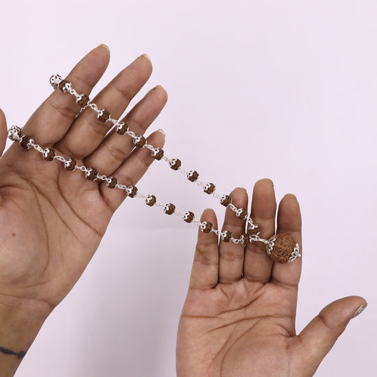 SATAT 54 bead Rudraksha mala with 7 Mukhi Nepal Rudraksha Pendant