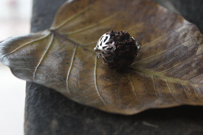 Six Face Silver Cap Rudraksha Bead