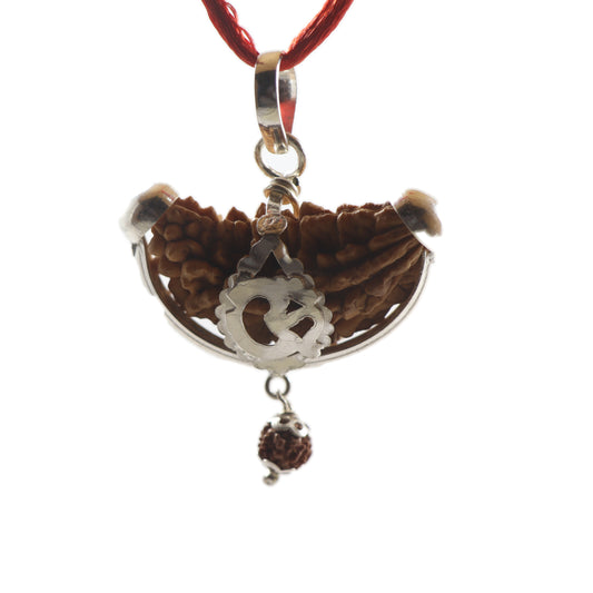 Himalayan Indian One Face Rudraksha Pendant In Pure Silver