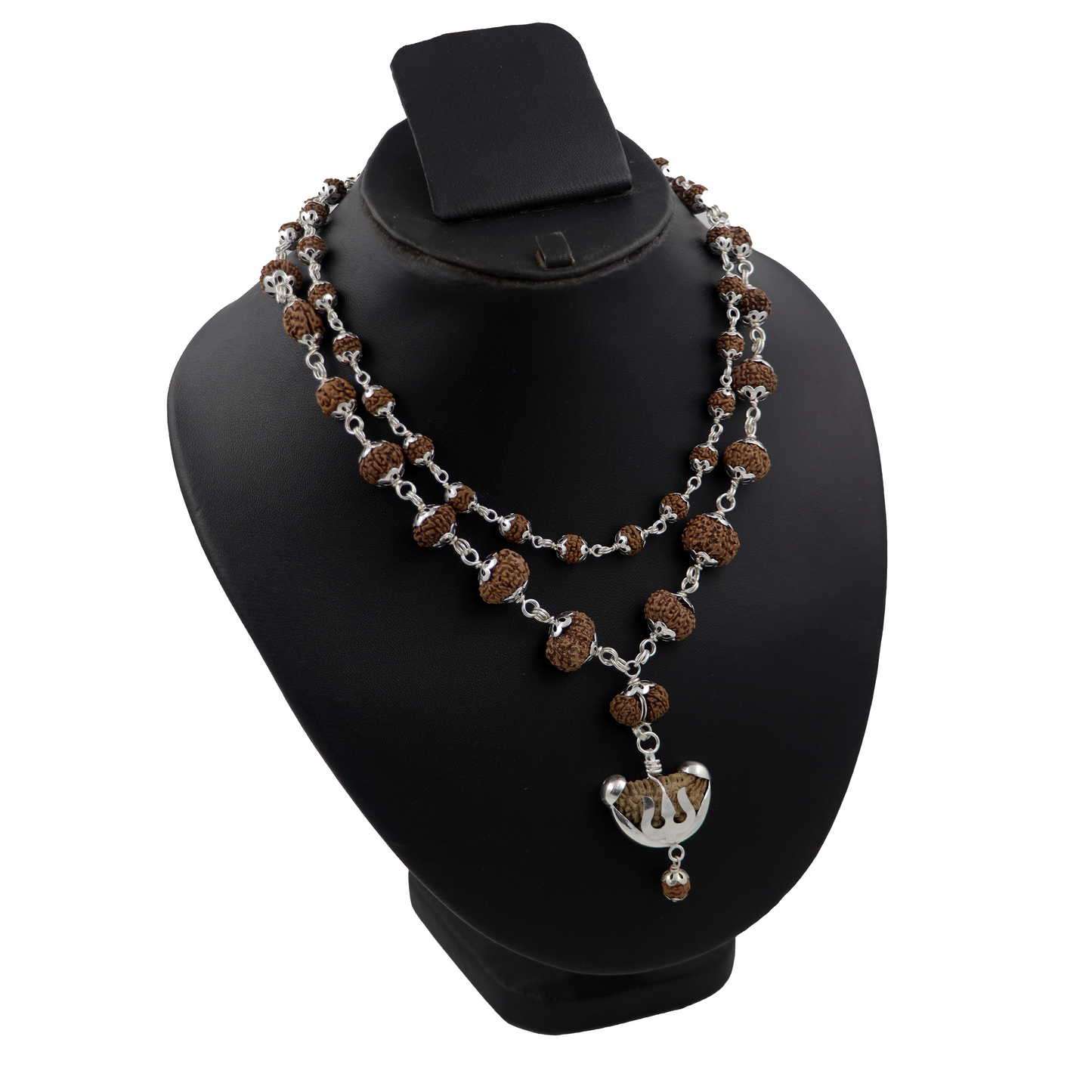 Siddha Rudraksha Mala in Pure Silver Capping | 1-14 Mukhi Beads