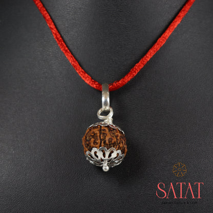 6 Face Silver Cap Rudraksha Locket