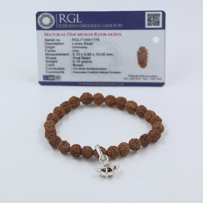 Ek Mukhi Rudraksha Chandi Pendant Bracelet